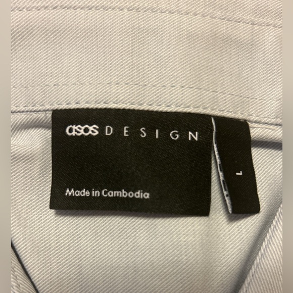 ASOS DESIGN regular fit shirt in Light Gray Size L - Picture 8 of 10